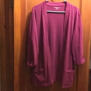 Croft & Barrow 100% cotton tab-sleeve cardigan